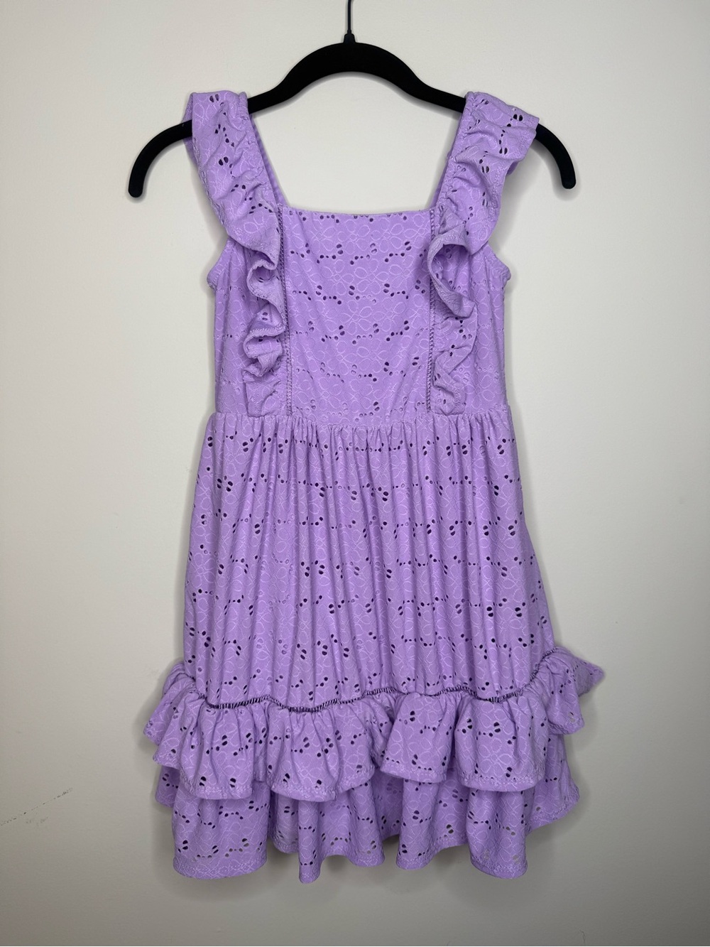 btween Lilac Eyelet Ruffle Dress for Girls
